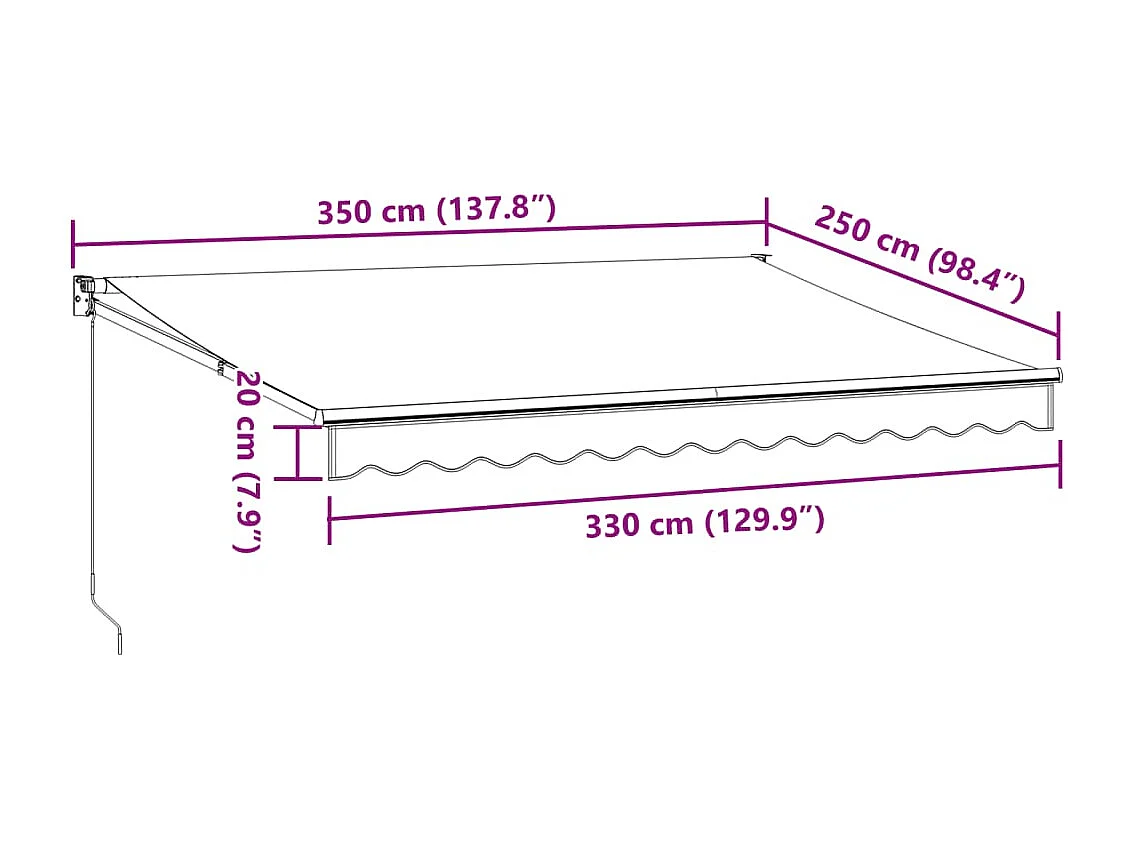 Markise Manuell Braun 350x250 cm
