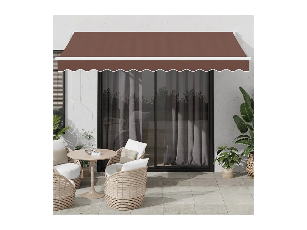 Luifel handmatig uittrekbaar 350x250 cm bruin