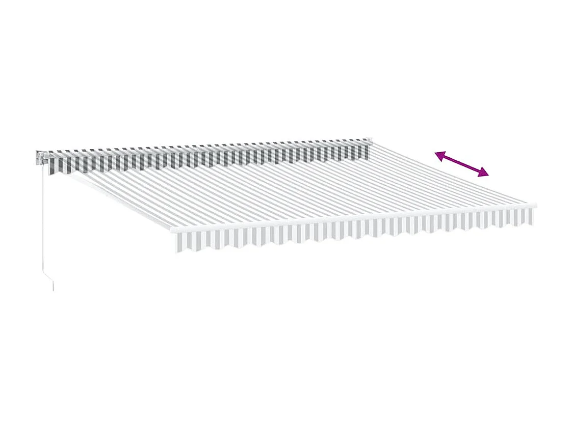 Tenda Retrattile Antracite e Bianca 4,5x3 m Tessuto e Alluminio