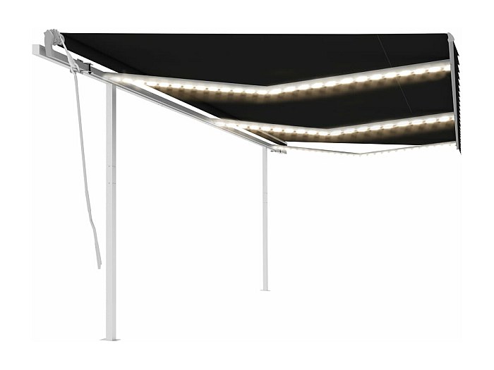 Tenda Da Sole | Tenda Parasole Retrattile Manuale Con LED 4x3 M Crema Cfw472999 91686601