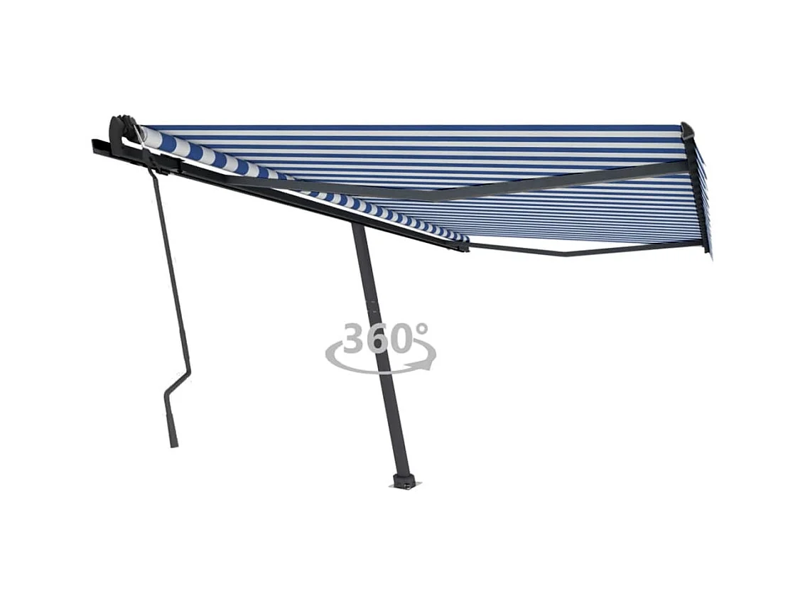 Tenda Retrattile Manuale con Palo 450x350 cm Arancione Marrone