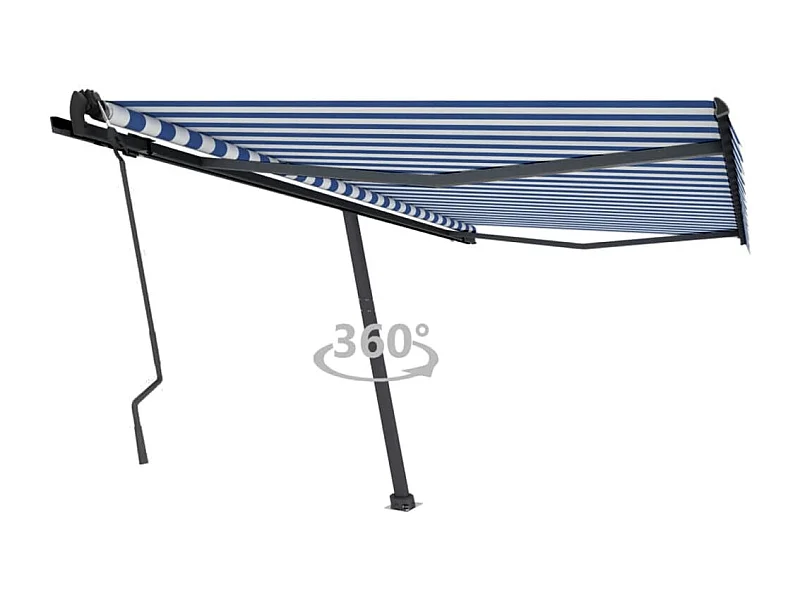 Tenda Retrattile Manuale con Palo 450x350 cm Arancione Marrone