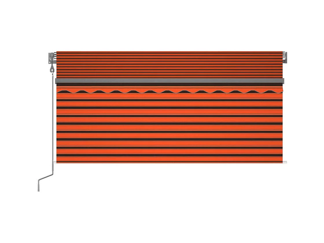 Markise Automatisch Einziehbar mit Volant 3x2,5m Orange & Braun
