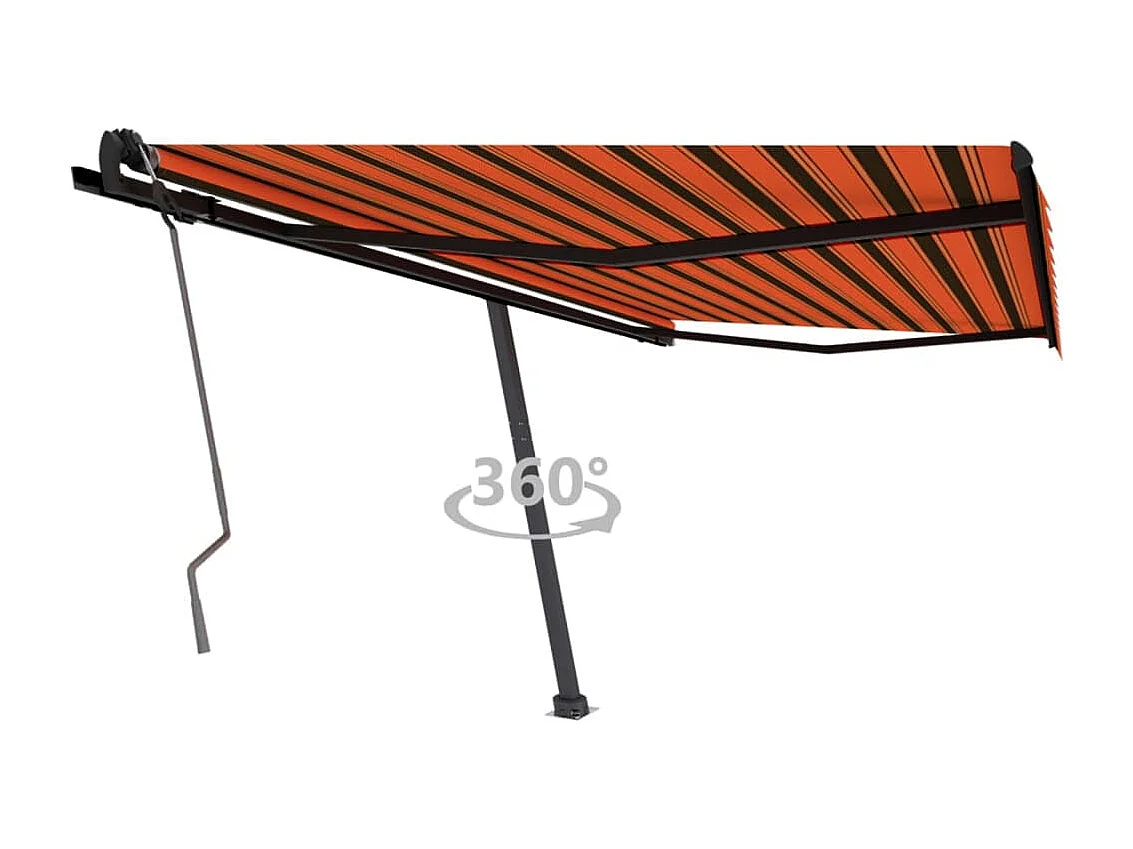 Auvent manuel rétractable sur pied 450x350 cm Orange et marron