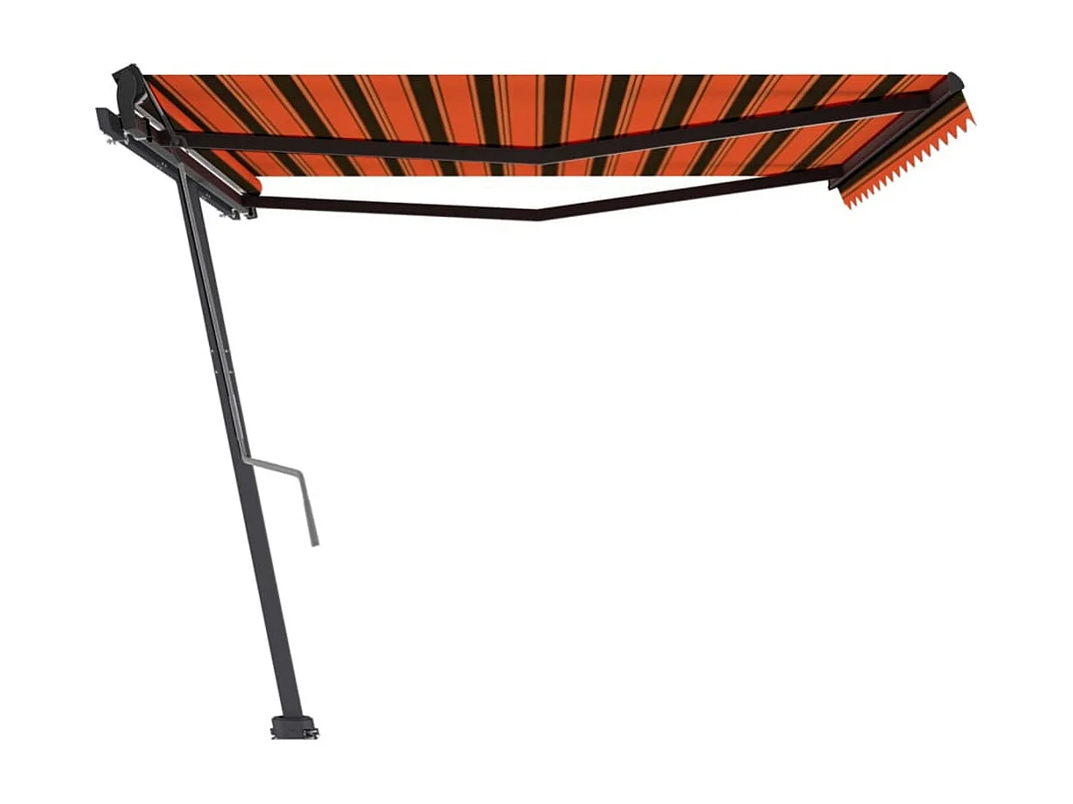 Auvent manuel rétractable sur pied 450x350 cm Orange et marron