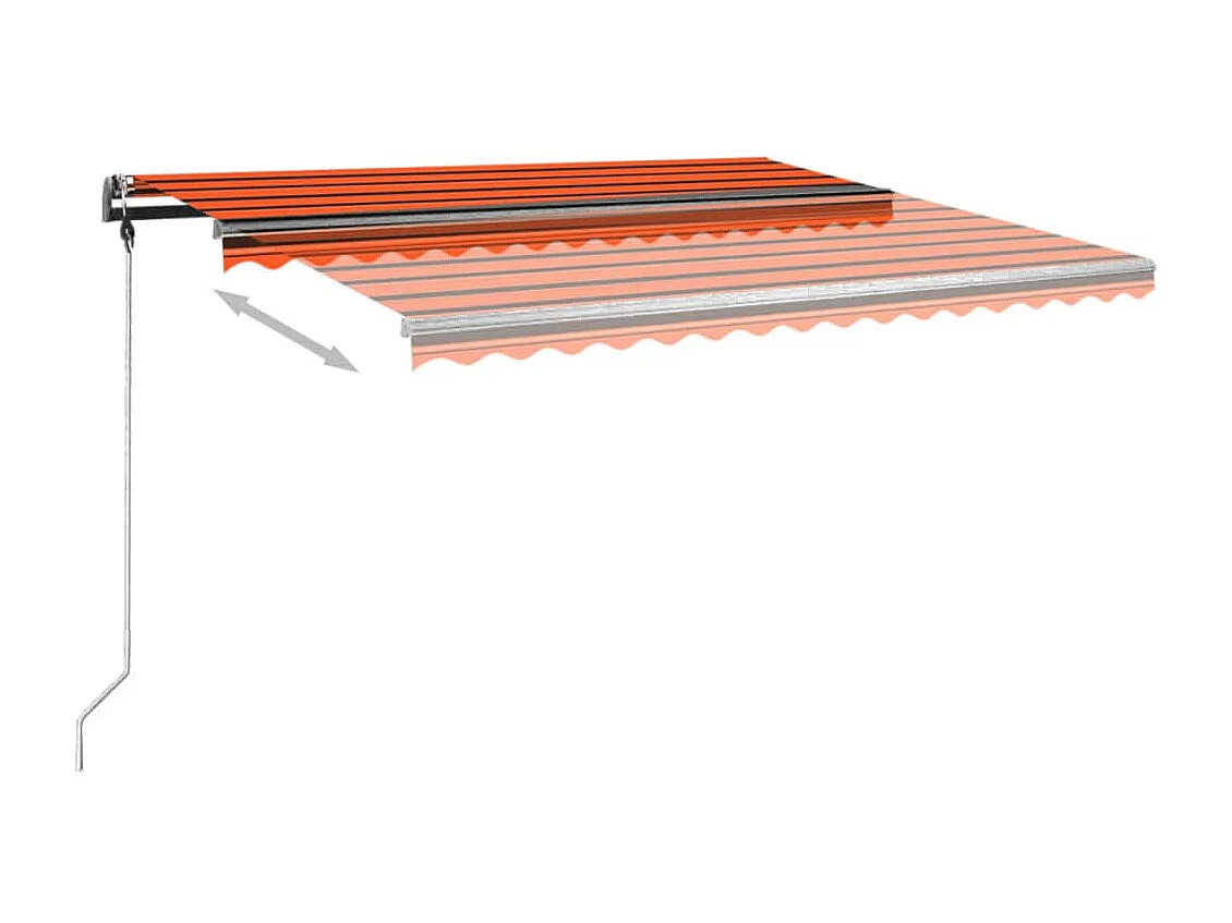 Auvent manuel rétractable sur pied 450x350 cm Orange et marron