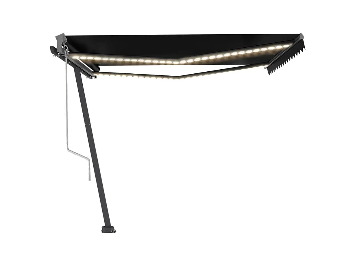 Auvent automatique et capteur de vent/LED 450x300 cm Anthracite