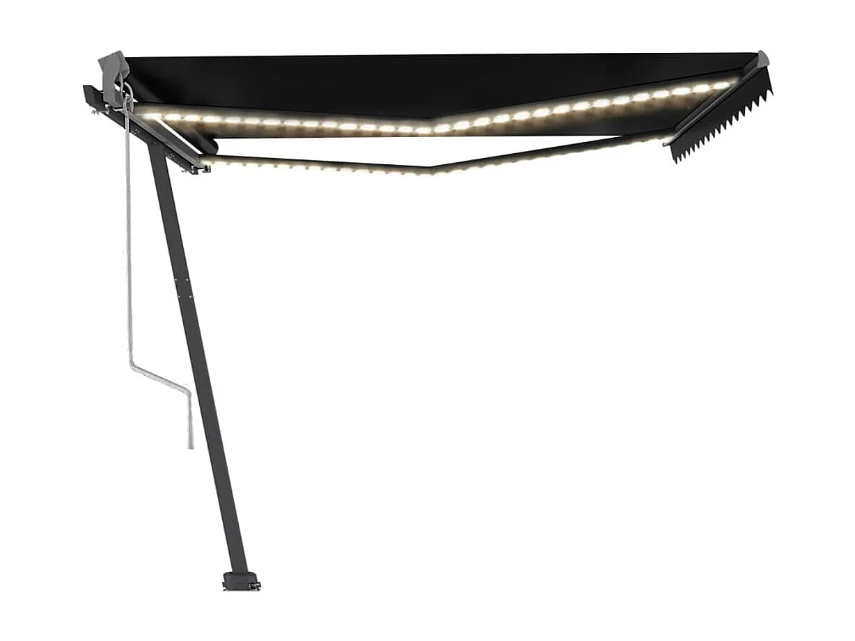 Auvent automatique et capteur de vent/LED 450x300 cm Anthracite