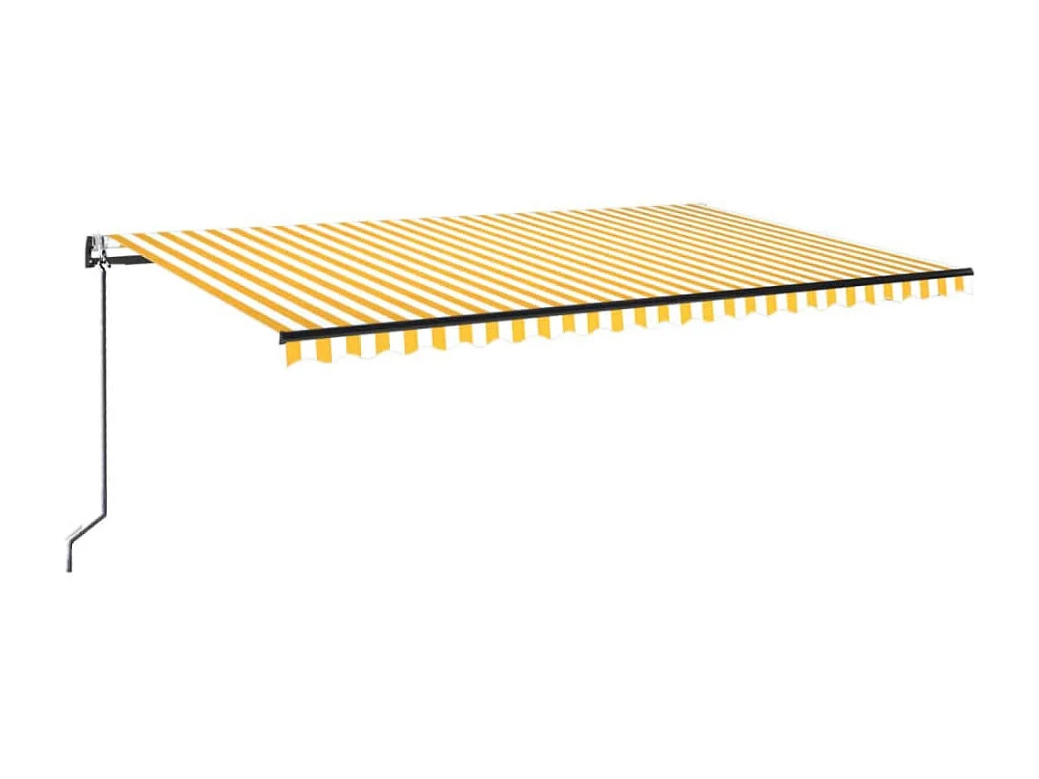Tenda da Sole Retrattile Automatica 500x300cm Giallo e Bianco