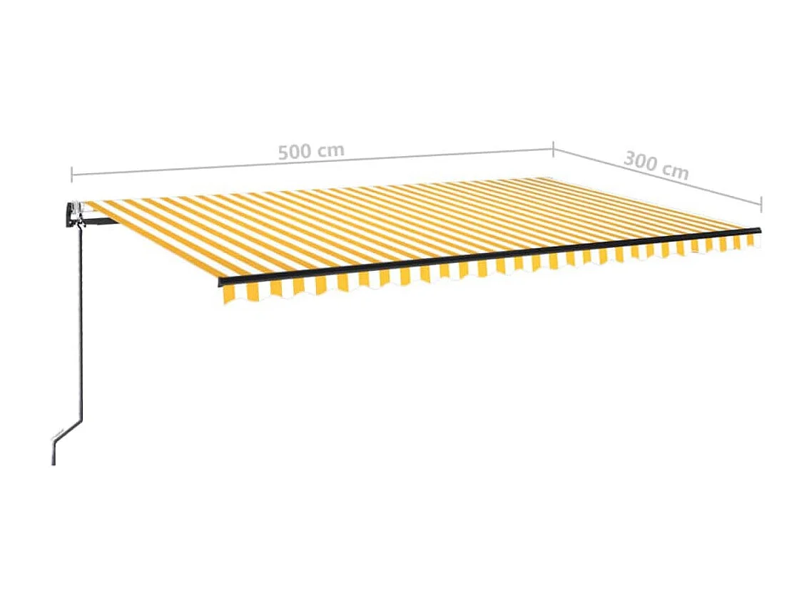 Tenda da Sole Retrattile Automatica 500x300cm Giallo e Bianco