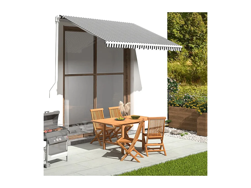 Tissu de remplacement pour auvent Anthracite et blanc 3x2,5 m