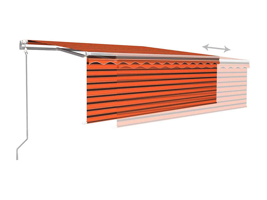 Toldo retrátil automático com estore 4,5x3 m laranja/castanho