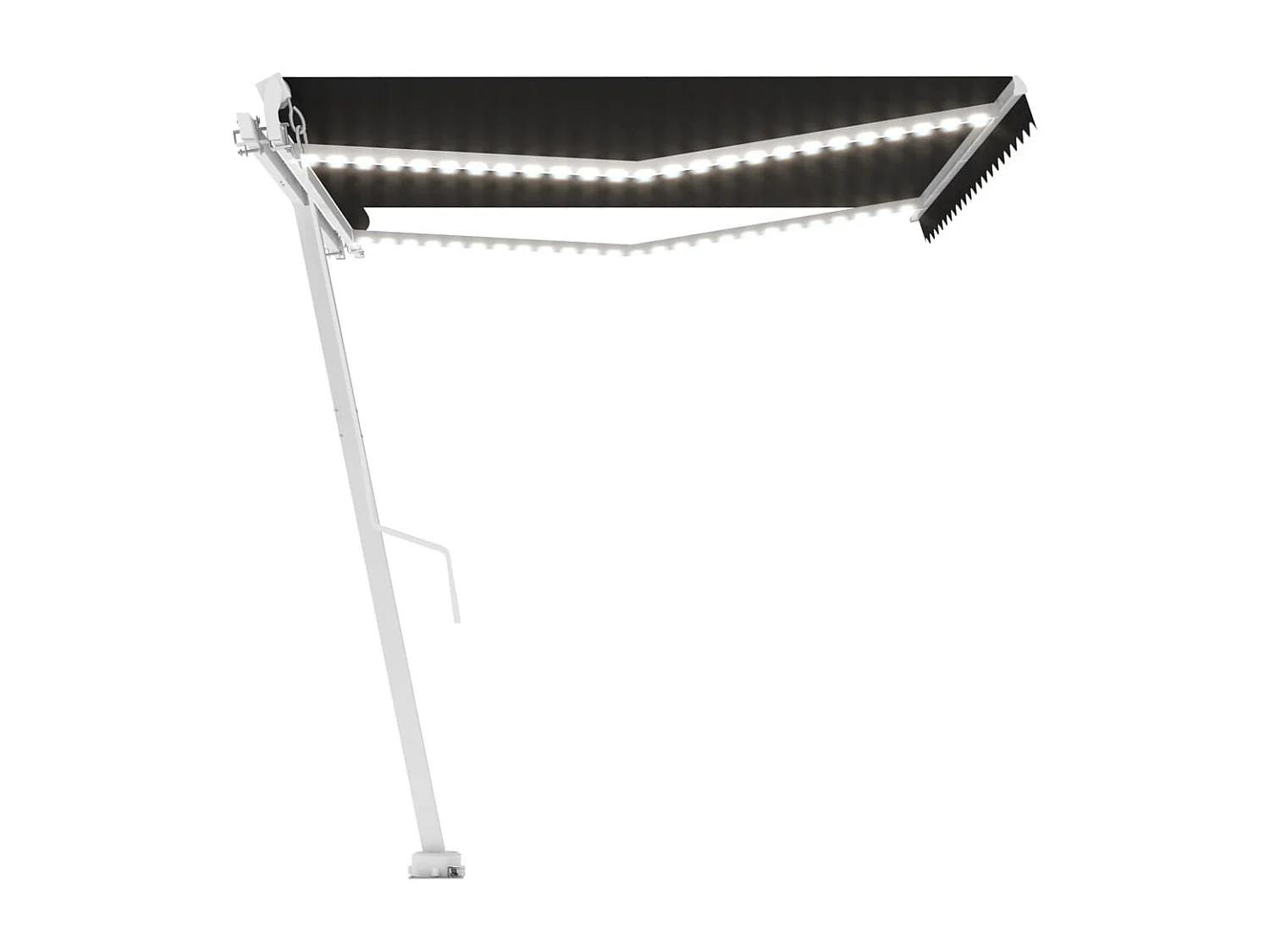 Toldo retráctil manual con LED gris antracita 450x300 cm