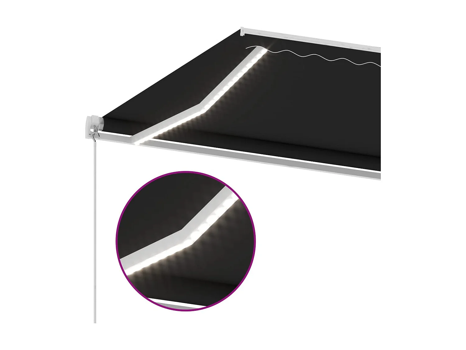 Luifel handmatig uittrekbaar met LED 450x300 cm antracietkleur