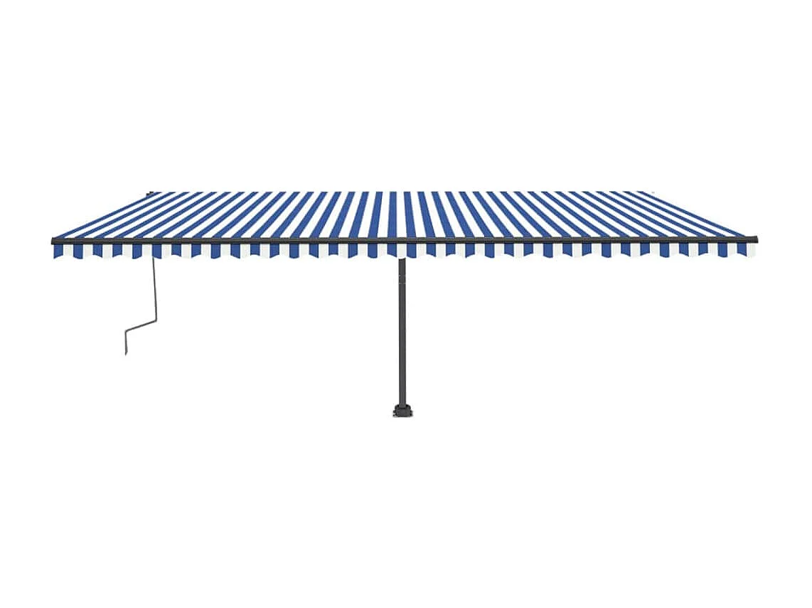 Tenda da Sole Autoportante Manuale 600x300 cm Blu Bianca