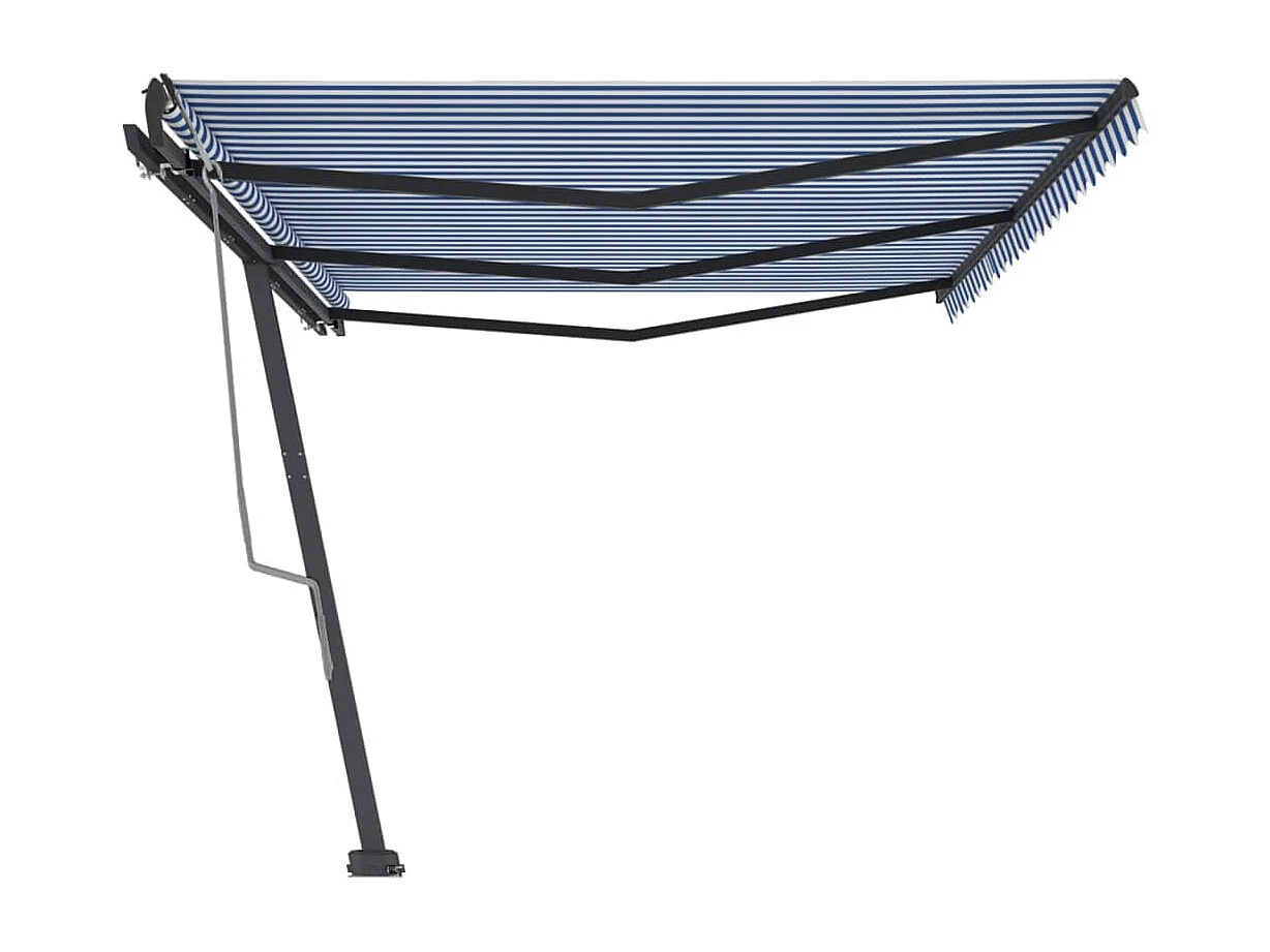 Tenda da Sole Autoportante Manuale 600x300 cm Blu Bianca