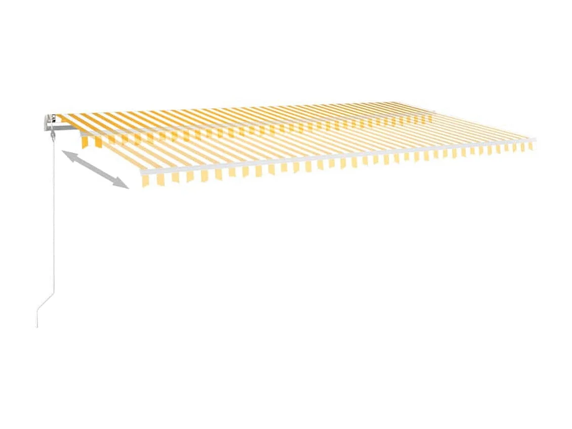 Auvent automatique capteur de vent/LED 600x300cm Jaune et blanc