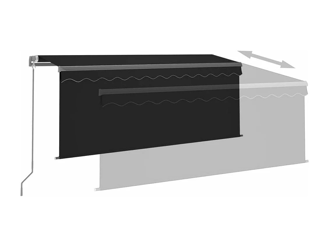 Tenda da Sole Retrattile Manuale con LED 3,5x2,5 m Antracite