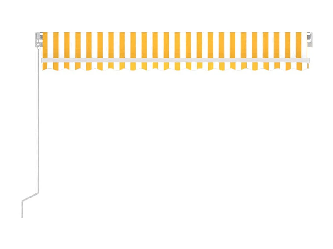 Toldo retrátil manual com LED 450x300 cm amarelo e branco