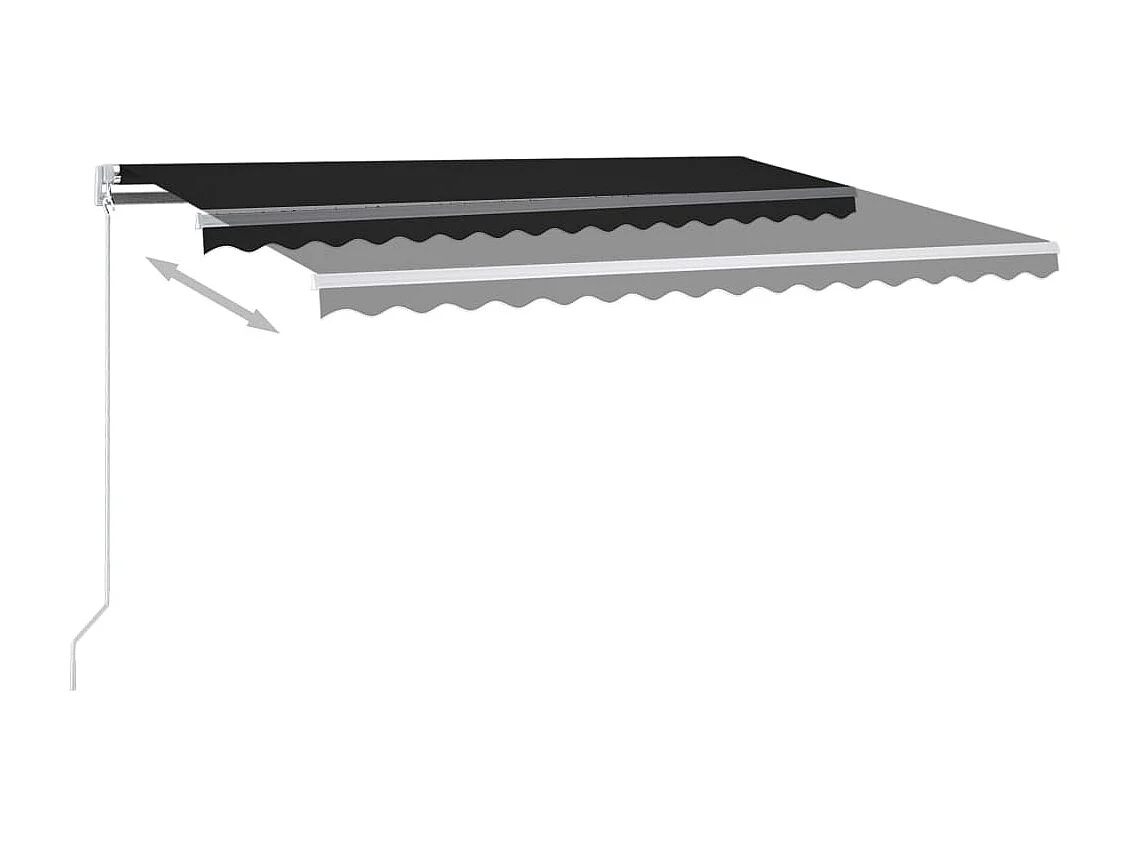 Toldo retráctil automático con postes gris antracita 4x3 m