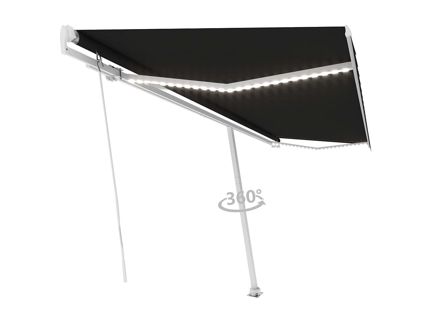 Tenda da Sole Retrattile Manuale con LED 500x300 cm Antracite