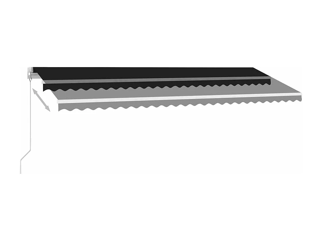 Tenda da Sole Retrattile Manuale con LED 500x300 cm Antracite