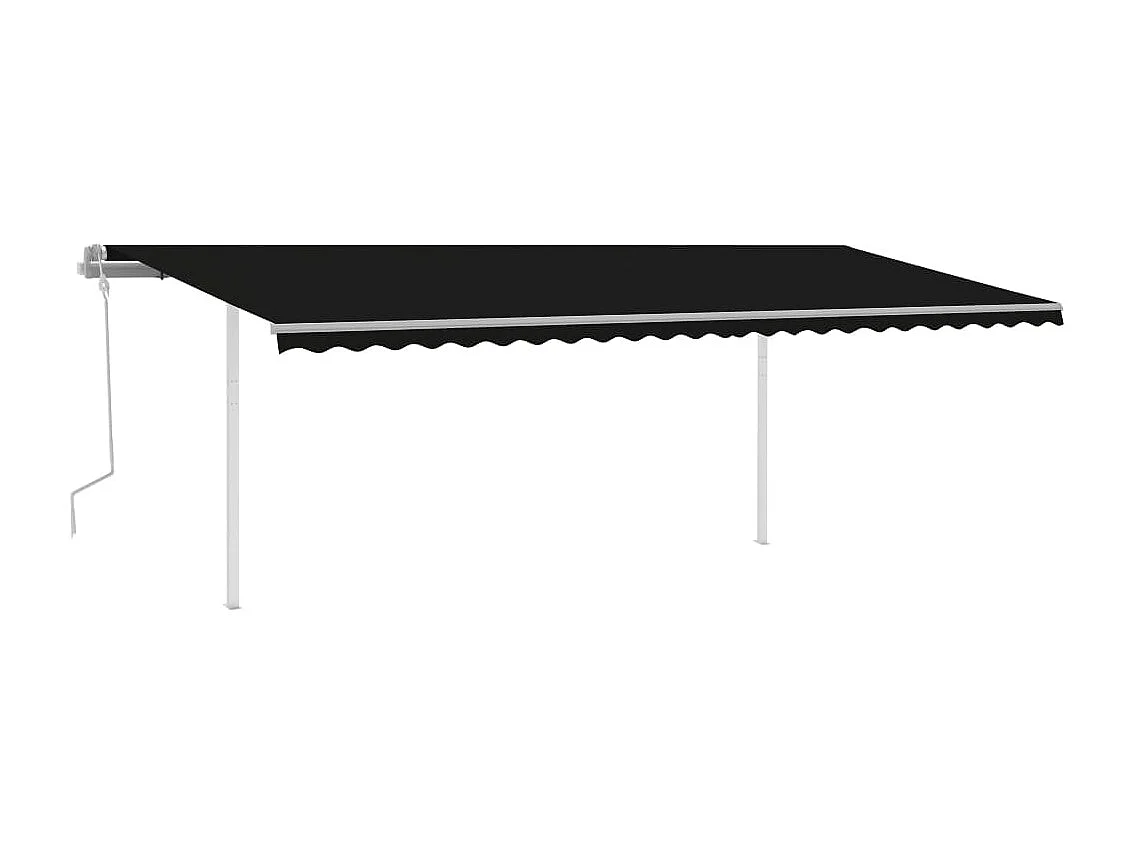 Gelenkarmmarkise Einziehbar mit Pfosten 6x3 m Anthrazit