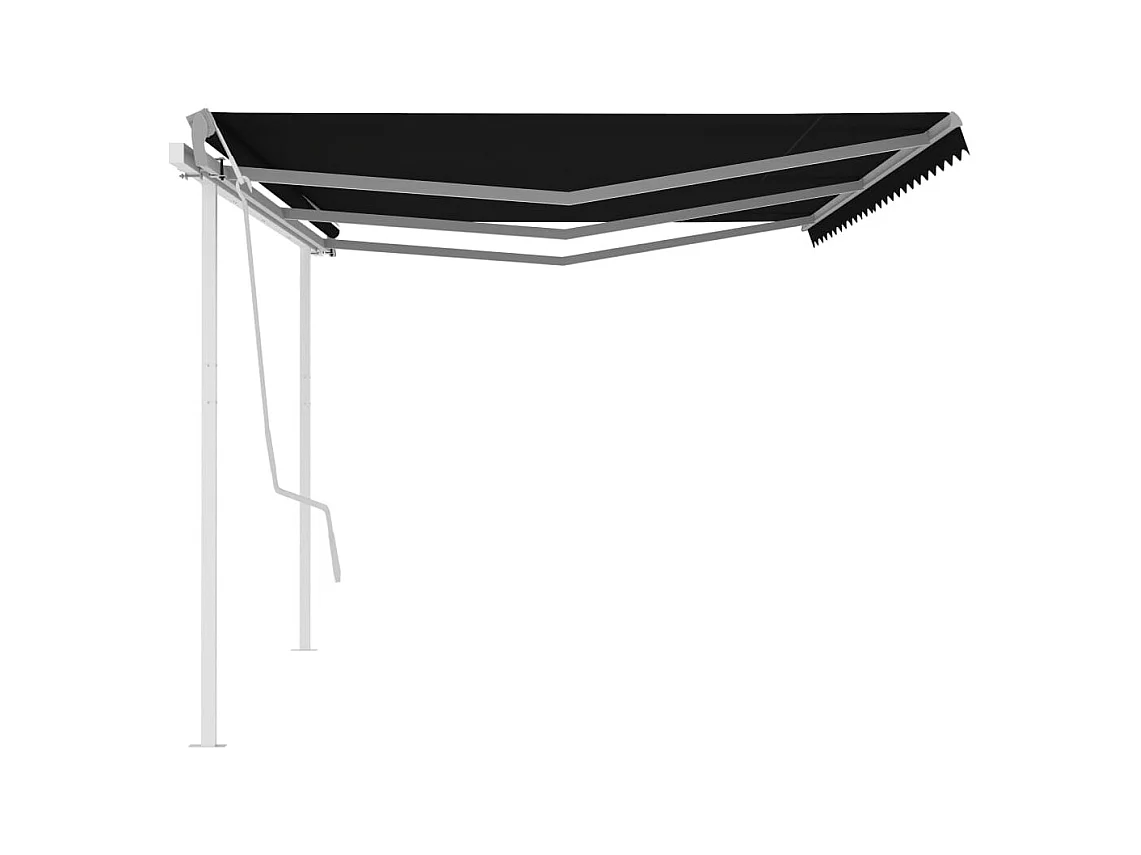 Auvent manuel rétractable avec poteaux 6x3 m Anthracite
