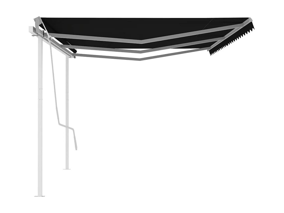 Toldo retrátil manual com postes 6x3 m antracite