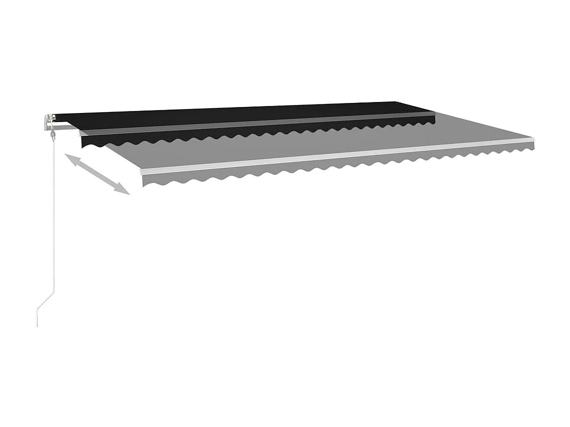 Toldo retrátil manual com postes 6x3 m antracite