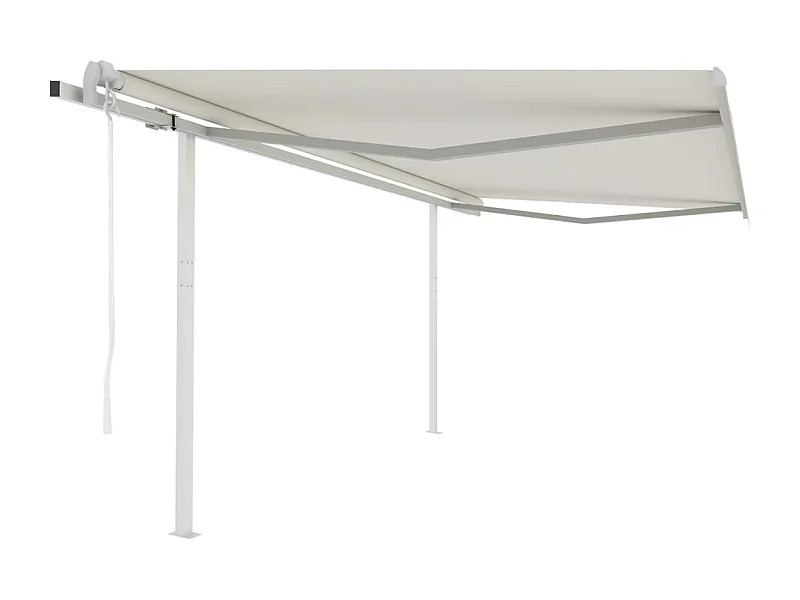 Tenda da Sole Retrattile Automatica con Pali 4x3 m Crema