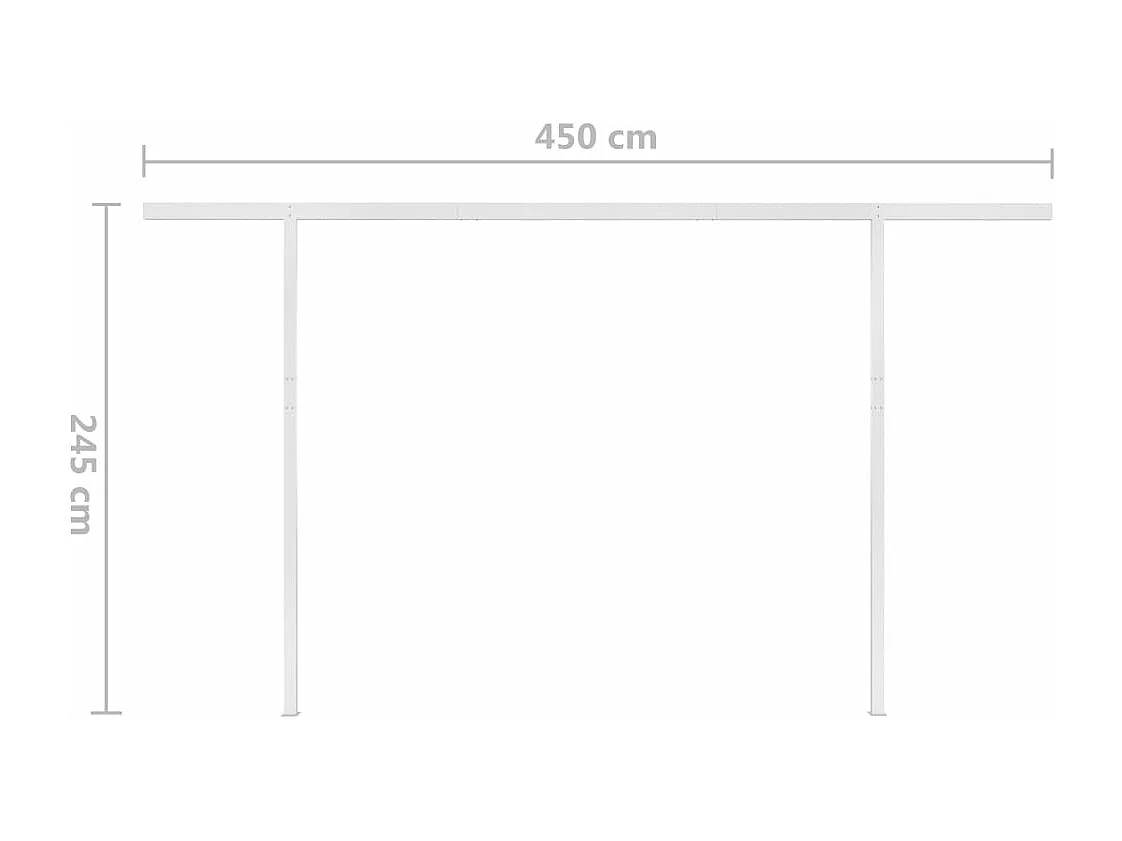 Auvent rétractable automatique avec poteaux 4x3 m Crème