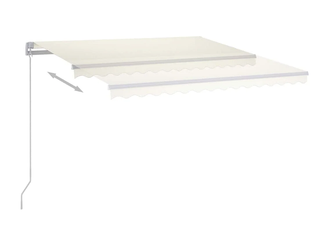 Auvent manuel rétractable avec LED 450x300 cm Crème
