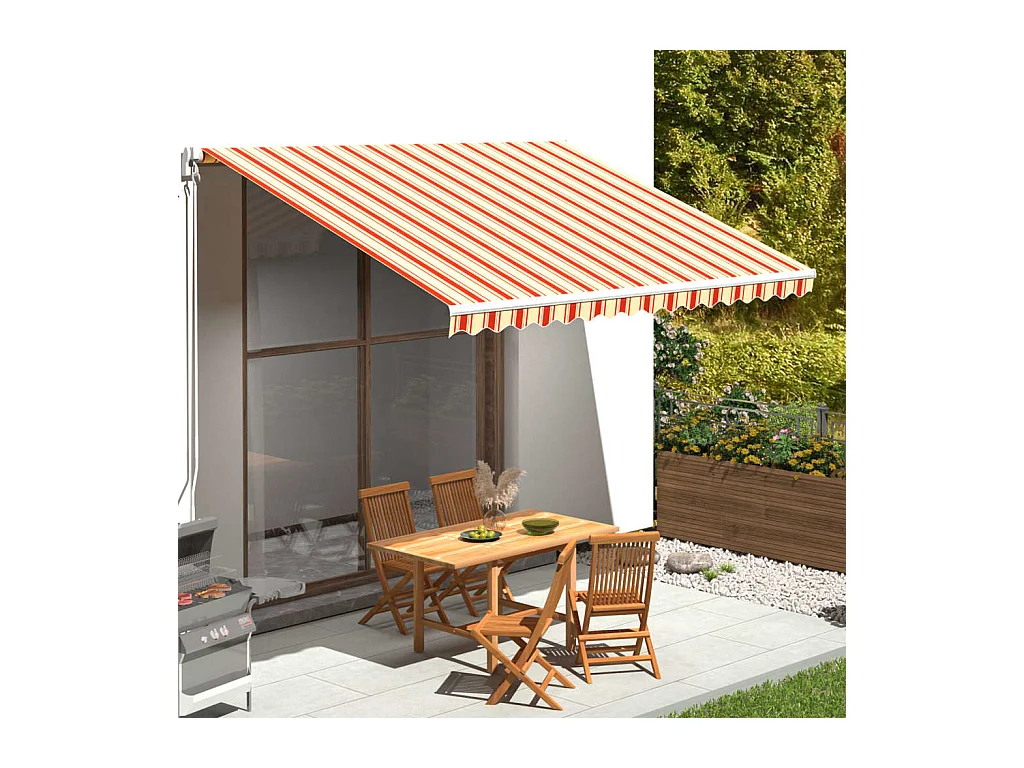Tessuto di Ricambio per Tenda da Sole Giallo e Arancio 4x3,5 m