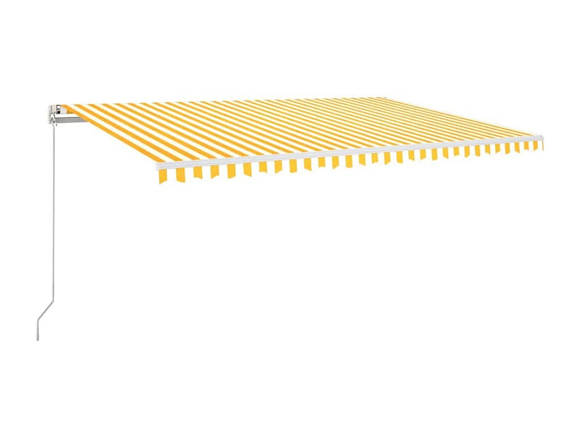 Toldo automático LED sensor de viento amarillo/blanco 500x300cm