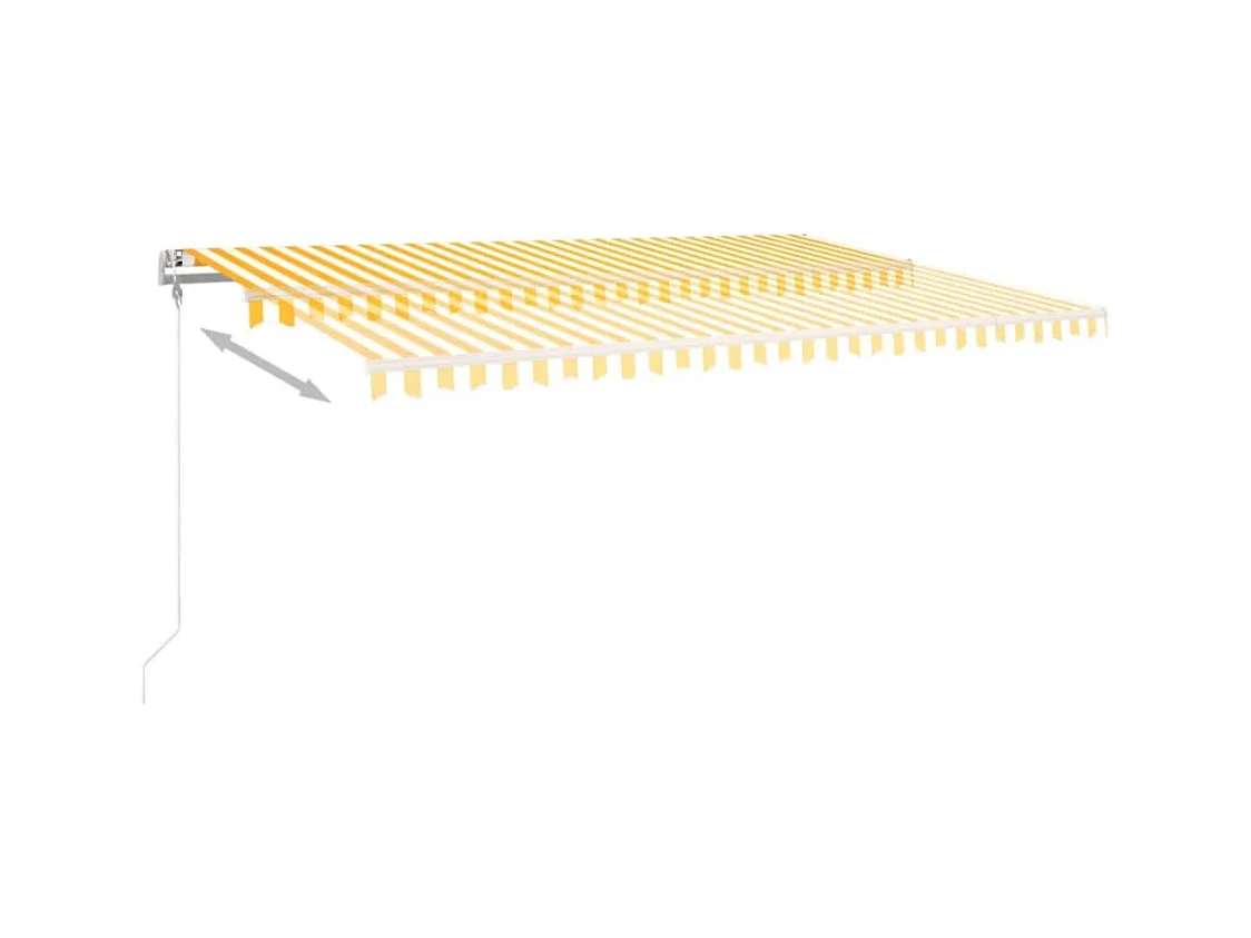 Auvent automatique capteur de vent/LED 500x300cm Jaune et blanc