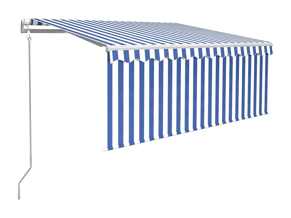 Auvent automatique store capteur de vent LED Bleu/blanc