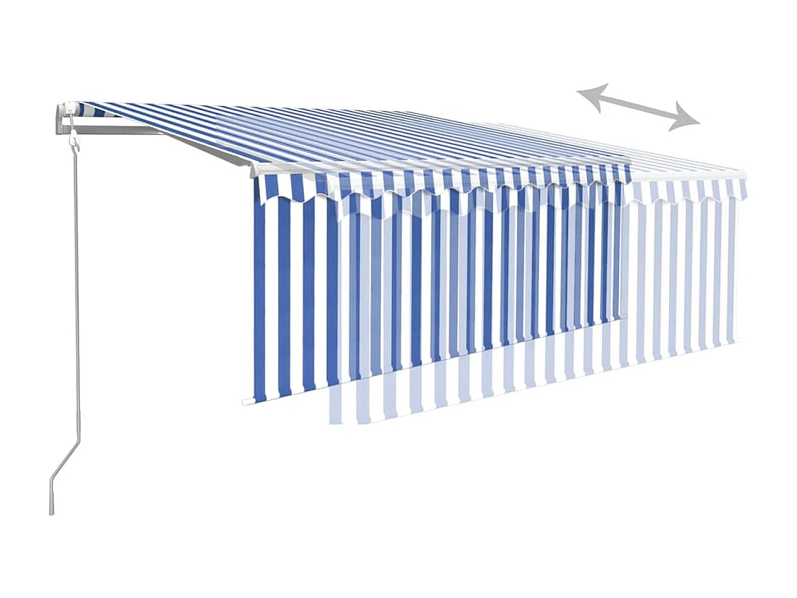 Auvent automatique store capteur de vent LED Bleu/blanc