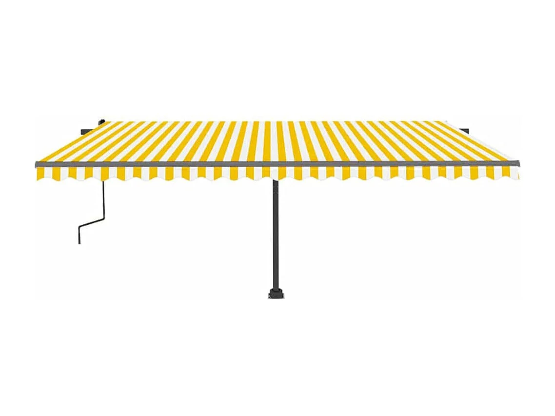 Toldo retráctil manual con luz LED amarillo y blanco 500x300 cm