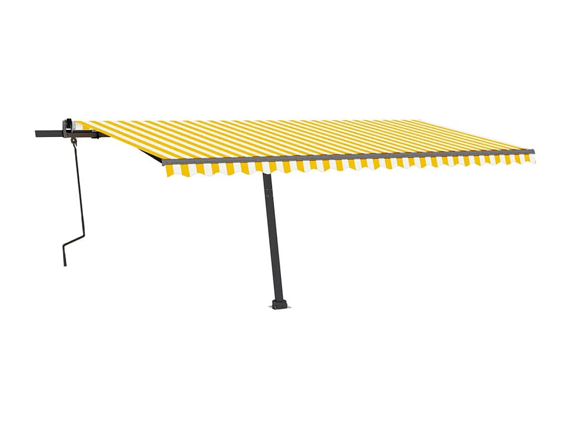 Toldo retráctil manual con luz LED amarillo y blanco 500x300 cm