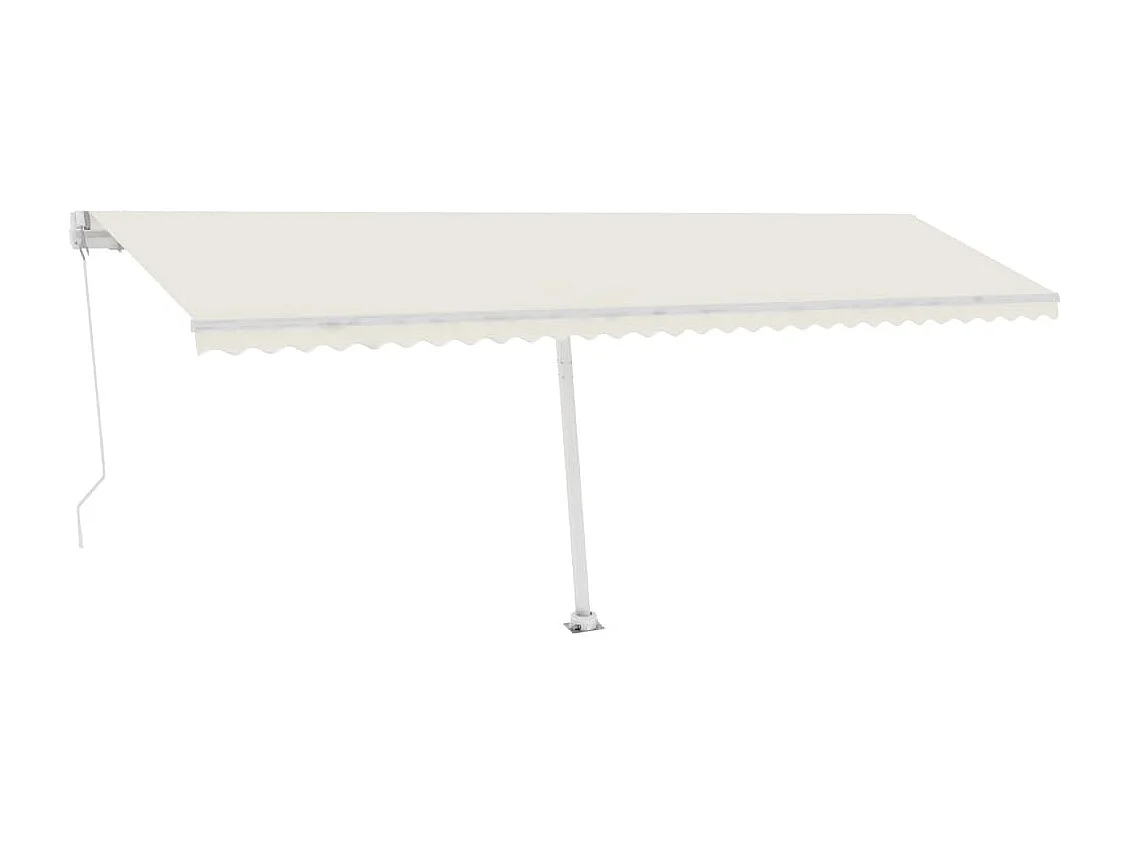 Tenda da Sole Retrattile Manuale con LED 600x300 cm Crema