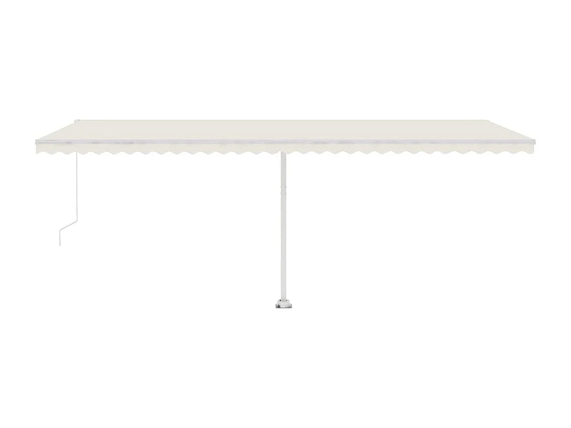 Tenda da Sole Retrattile Manuale con LED 600x300 cm Crema