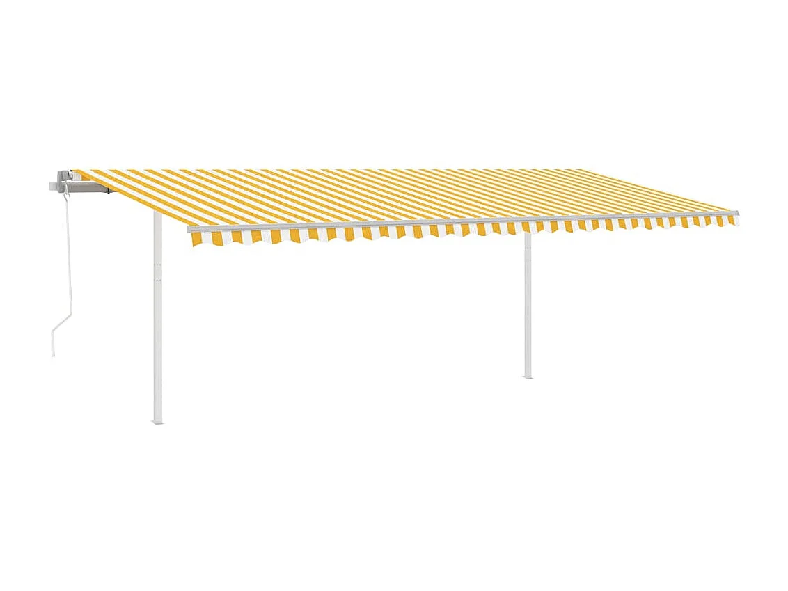 Tenda Automatica con Sensore Vento e LED 6x3 m Gialla Bianca