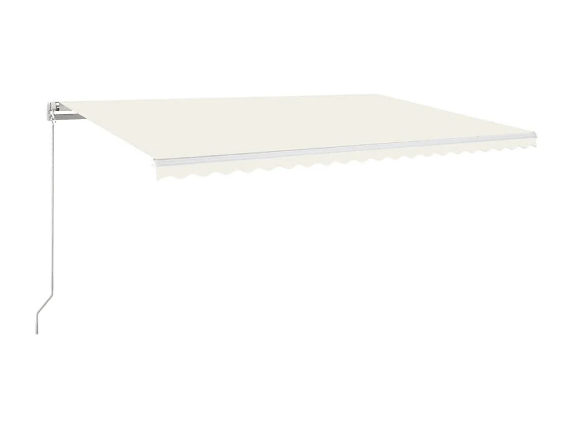 Tenda da Sole Retrattile Manuale LED 500x350 cm Crema