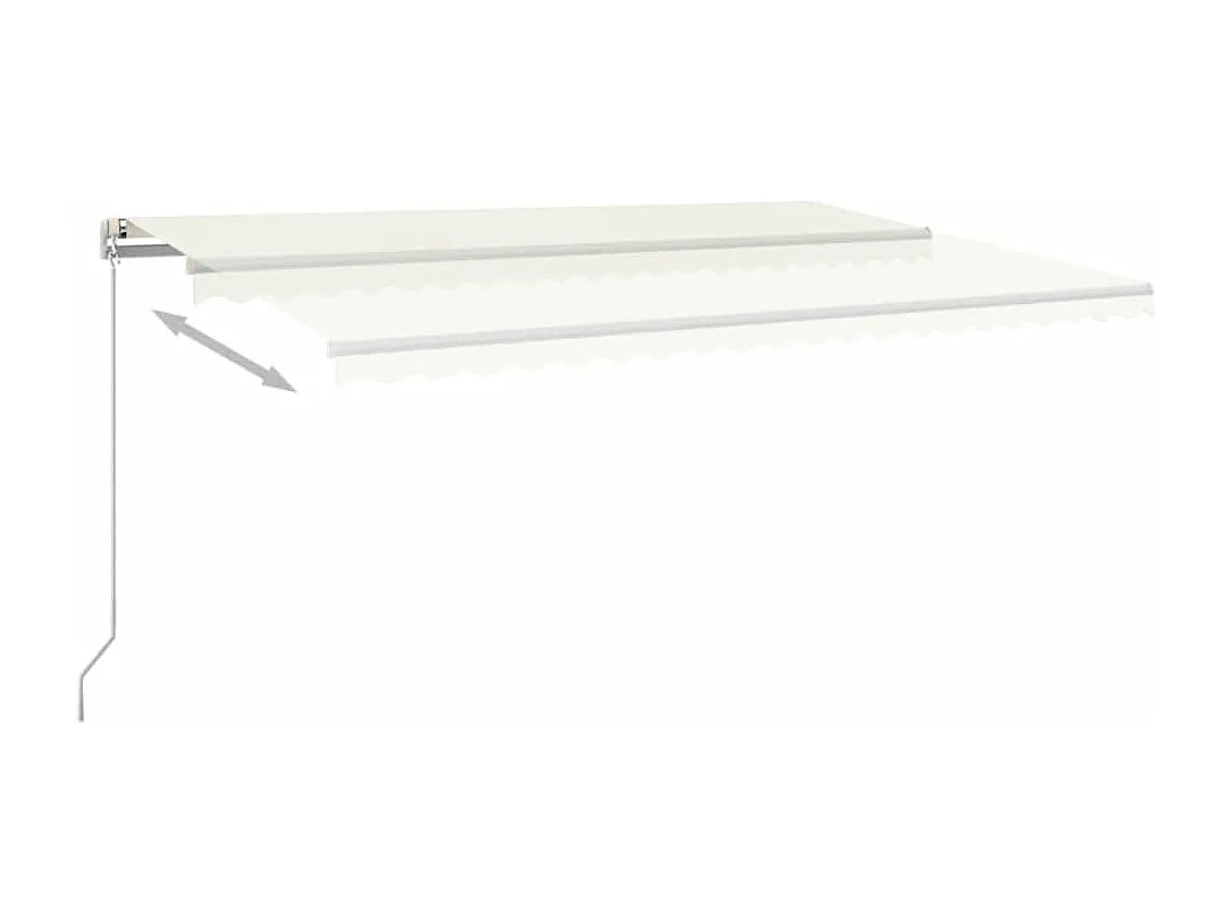 Tenda da Sole Retrattile Manuale LED 500x350 cm Crema