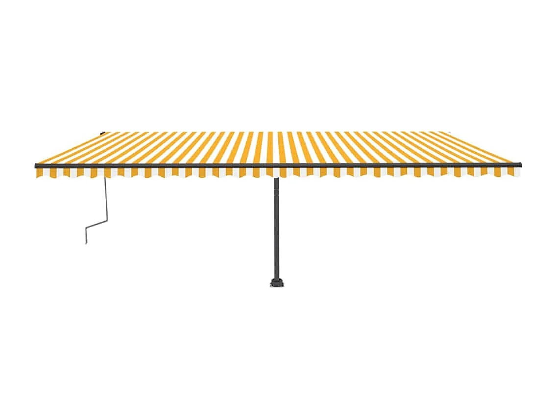 Toldo retráctil manual con luz LED amarillo y blanco 600x300 cm