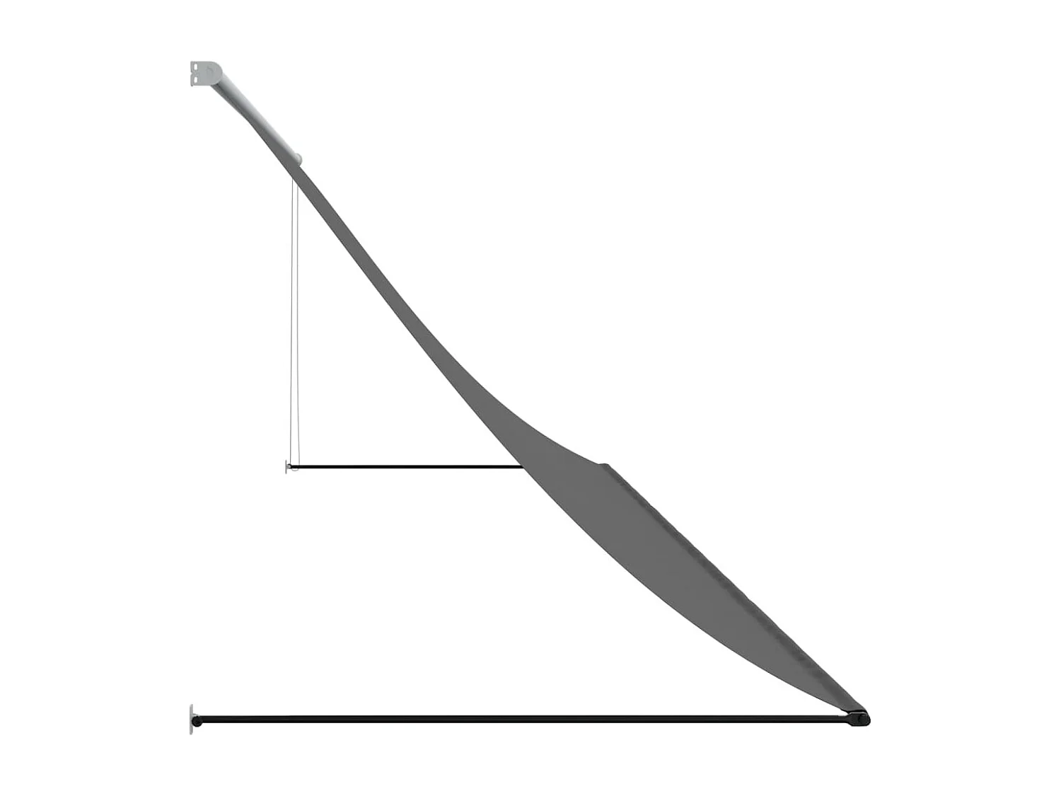 Auvent rétractable anthracite 350x150 m tissu et acier