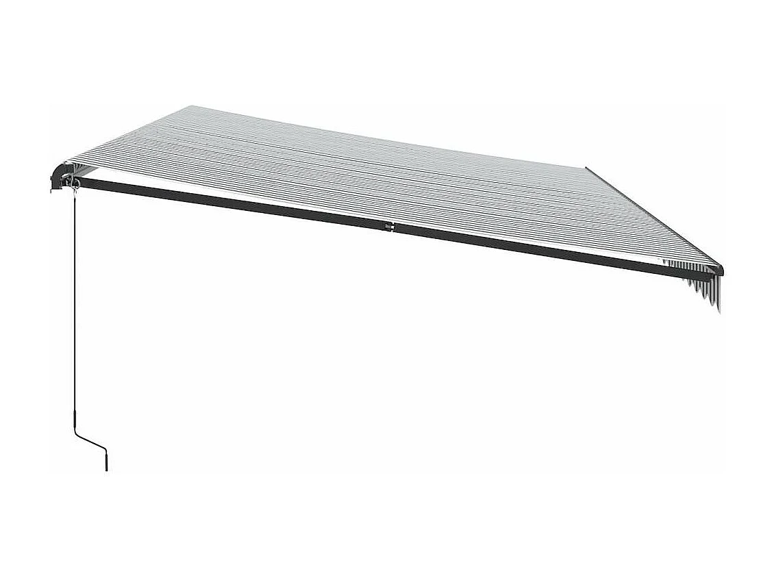 Toldo retrátil manual com luzes LEDs 600x300cm antracite/branco