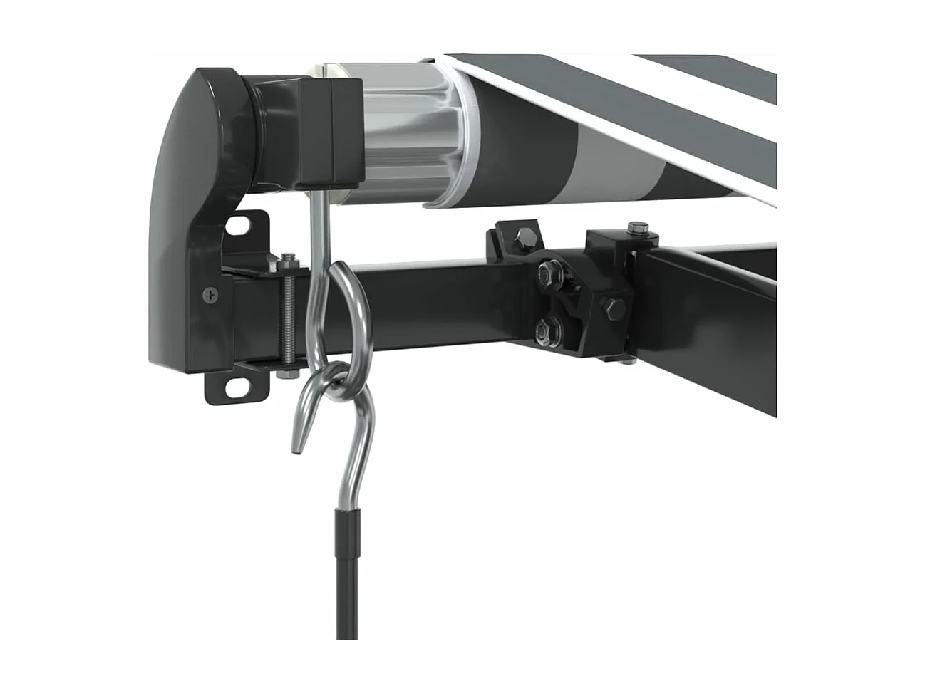 Markise Manuell mit LEDs Anthrazit & Weiß 450x350 cm