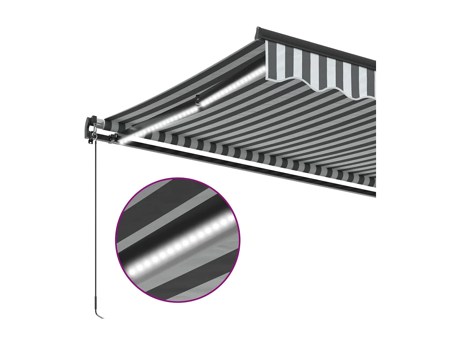 Markise Manuell mit LEDs Anthrazit & Weiß 450x350 cm